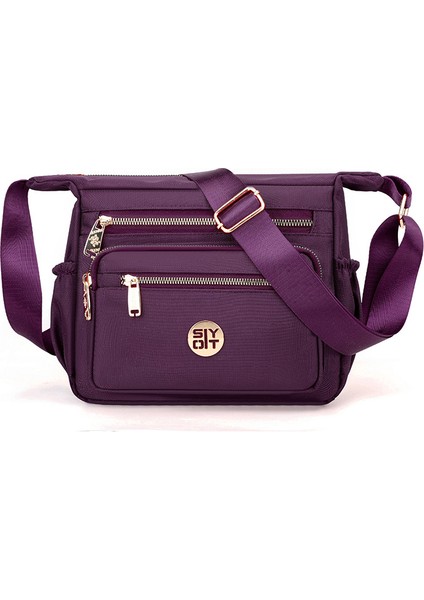 Kadınlar Için Naylon Omuz Crossbody Çanta 2024 Yeni Rahat ve Çok Yönlü Orta Yaşlı ve Yaşlı Anne Çantası Büyük Kapasiteli Su Geçirmez Küçük Çanta (Yurt Dışından)