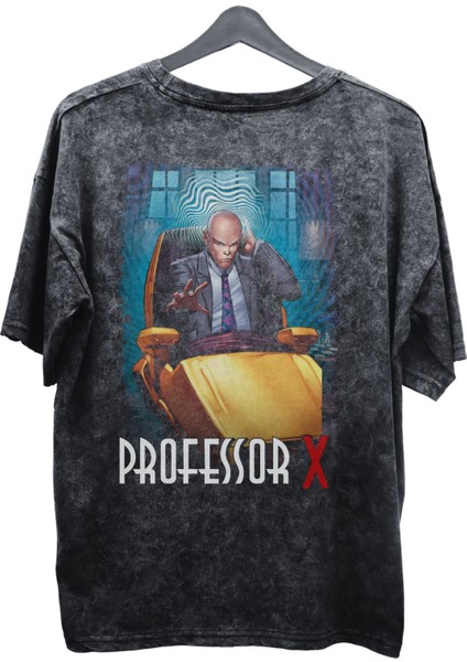 Unisex Professor x Baskılı Yıkamalı Tişört, Oversize Marvel Comics Baskılı Eskitme T-Shirt fiyatları