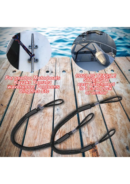 3ft Bağlama Kayışları, Tekneniz, Kayık Veya Dubalarınız Için 2'li Bungee Dock Lines - Su Severler Için Temel Aksesuar Kiti (Yurt Dışından) fiyatları
