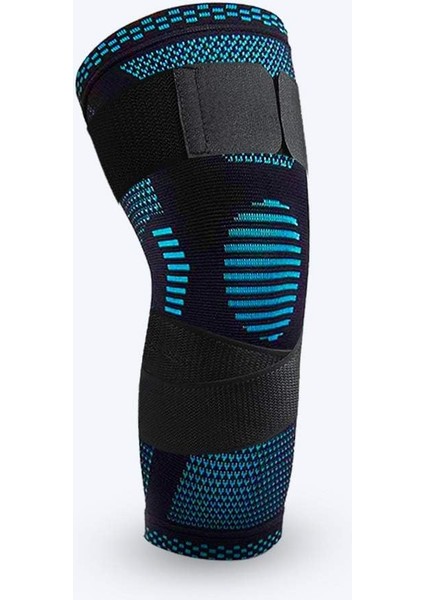 Elastik Dizlik Spor Fitness Kneepad Spor Salonu Dişli Patella Koşu Basketbol Voleybol Tenis Dizlik Desteği 1pc (Renk: Bandajlı Mavi, Boyut: Orta) (Yurt Dışından)