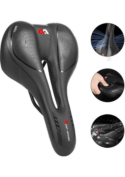 Bisiklet Selesi Eyer Mtb Yol Bisiklet Selesi Dağ Bisikleti Yarış Eyer Pu Nefes Yumuşak Koltuk Ergonomik Yastık (Yurt Dışından)