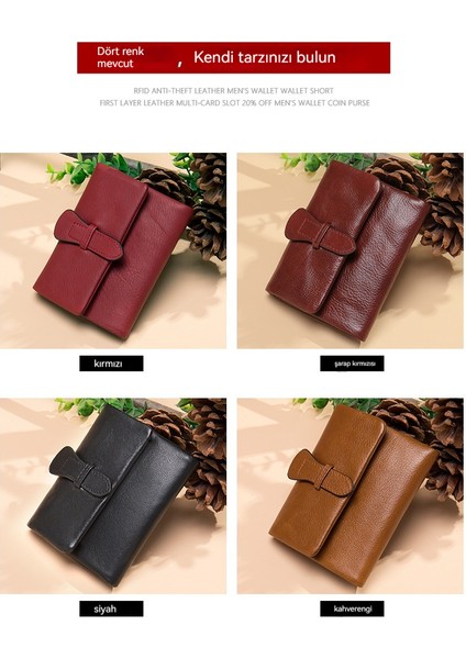 Retro Kısa Çoklu Kart Yuvası Sığır Derisi Kadın Cüzdanı (Yurt Dışından) fiyatları