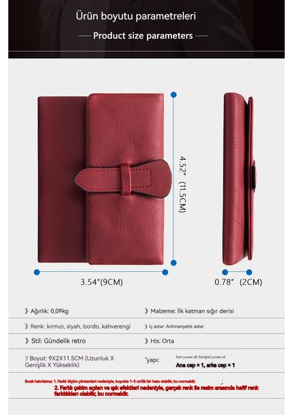 Retro Kısa Çoklu Kart Yuvası Sığır Derisi Kadın Cüzdanı (Yurt Dışından) indirimleri