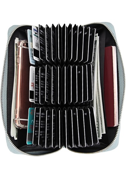 Erkekler ve Kadınlar Için Akordeon Tarzı Uzun Hakiki Deri Çoklu Kart Yuvası Cüzdanı (Yurt Dışından) fırsatları