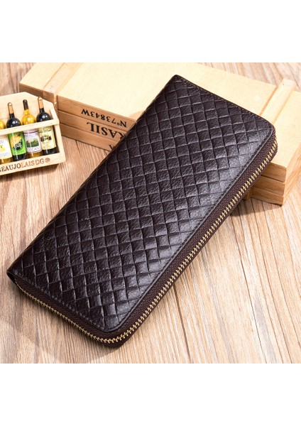 Erkek Ekose Uzun Deri Cüzdan (Yurt Dışından)