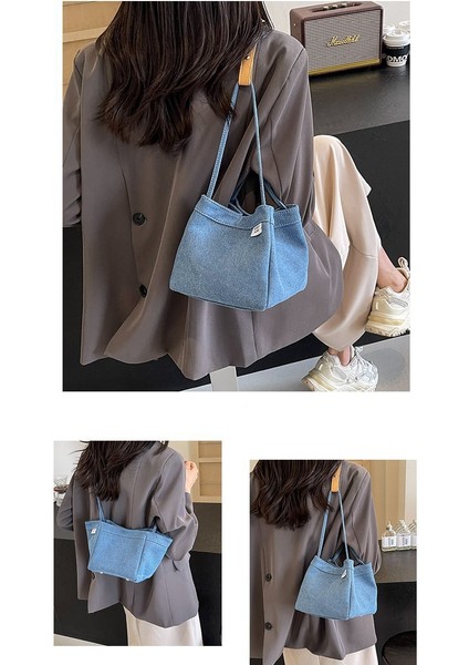 Basit Omuz Çantası Cep Telefonu Çantası Rahat Ayarlanabilir Crossbody Denim Çanta (Yurt Dışından) fırsatları