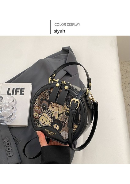 Omuz Çantası Crossbody Çanta Yuvarlak (Yurt Dışından)