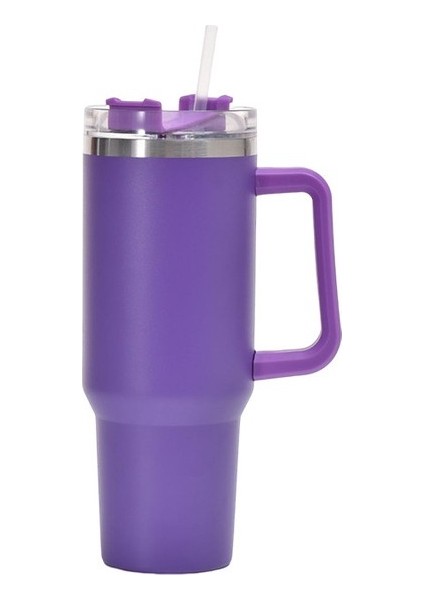 40 Oz Saplı Pipetli Bardak 304 Paslanmaz Çelik Termos Bardak Taşınabilir Araba Bardağı (Yurt Dışından)
