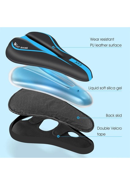 Kalınlaşmak Rahat Bisiklet Sele Kılıfı Pu Deri Jel Silikon Bisiklet Klozet Kapağı Yumuşak Sünger Darbeye Dayanıklı Mtb Yol Bisikleti Yastık (Yurt Dışından) modelleri