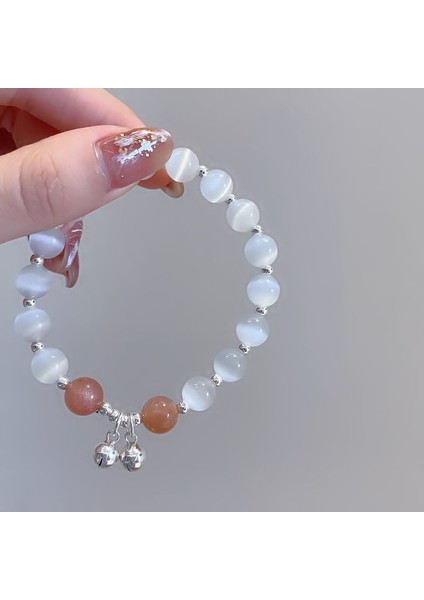 Kedilerin Gözleri Taşı Mavi Ay Hafifi Bell Bracelet (Yurt Dışından)