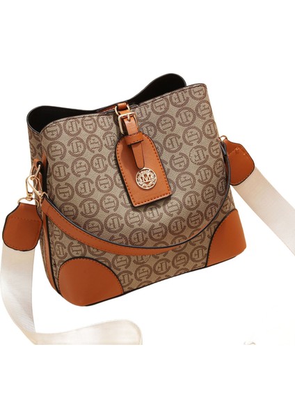 Moda Kova Çanta Retro Mektup Baskı Omuz Çantası Crossbody Çanta Kadın Çanta Çanta (Yurt Dışından) fiyatları