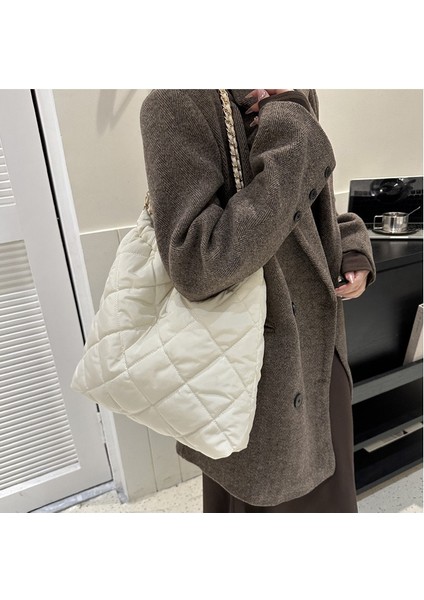 2'si 1 Arada Kadın Yüksek Kapasiteli Tote Çanta Bayan Omuz Çantası Naylon Zincir Handbags Cüzdan (Yurt Dışından) modelleri