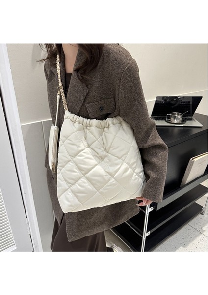 2'si 1 Arada Kadın Yüksek Kapasiteli Tote Çanta Bayan Omuz Çantası Naylon Zincir Handbags Cüzdan (Yurt Dışından) fırsatları