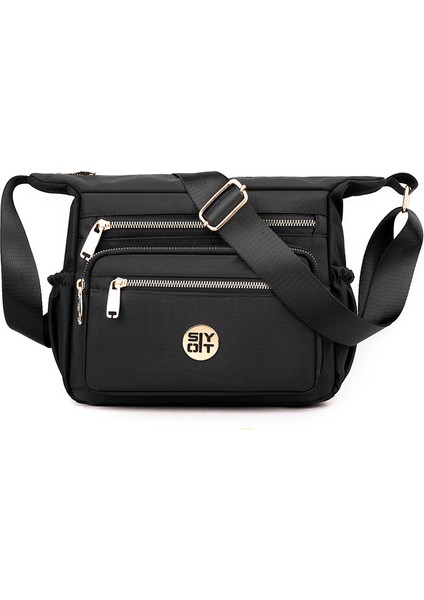 Kadınlar Için Naylon Omuz Crossbody Çanta 2024 Yeni Rahat ve Çok Yönlü Orta Yaşlı ve Yaşlı Anne Çantası Büyük Kapasiteli Su Geçirmez Küçük Çanta (Yurt Dışından)