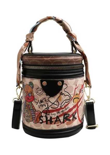 Urban Glow Graffiti Crossbody Çanta Kova Çanta (Yurt Dışından)