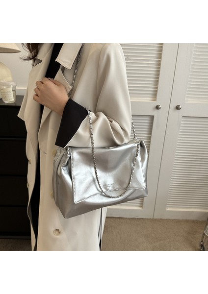 Bayan Tote Çanta Yüksek Kapasiteli Deri Kadın Omuz Çantası Zincir Handbags (Yurt Dışından) fırsatları