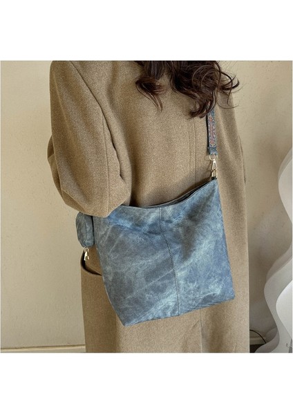 2'si 1 Arada Kadın Yüksek Kapasiteli Tote Çanta Deri Bayan Omuz Çantası Retro Handbags Cüzdan (Yurt Dışından)