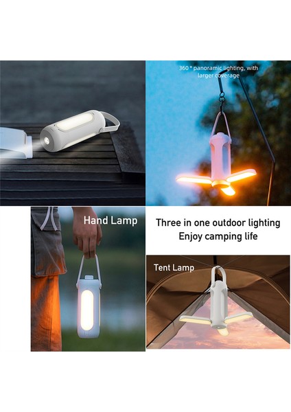 USB Taşınabilir Kamp Işık Katlanır Kamp Lambası Kademesiz Karartma LED Lamba Yürüyüş Balıkçılık Acil Aydınlatma ile Uyumlu A (Yurt Dışından)