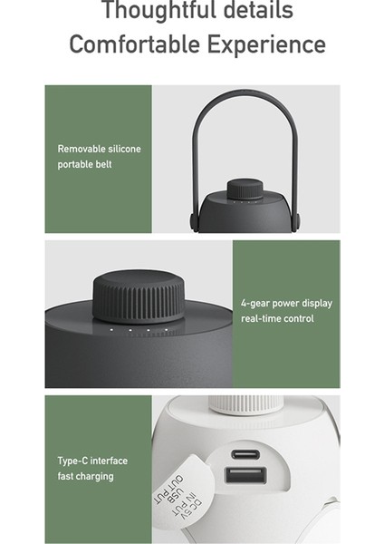 USB Taşınabilir Kamp Işık Katlanır Kamp Lambası Kademesiz Karartma LED Lamba Yürüyüş Balıkçılık Acil Aydınlatma ile Uyumlu A (Yurt Dışından)