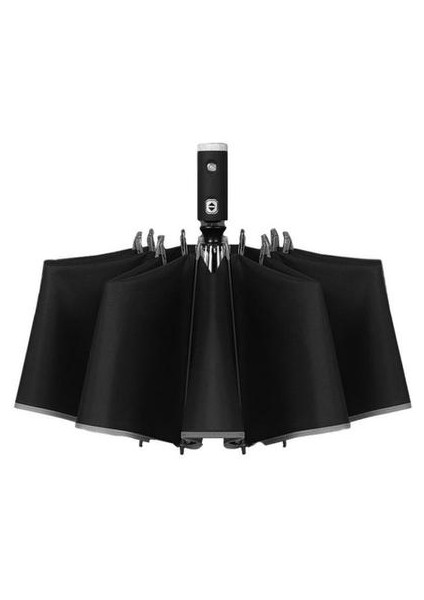Otomatik Ters Katlanır Şemsiye LED Yansıtıcı Şerit Otomatik Şemsiye El Feneri Üç Kat Rüzgar Geçirmez Araba Iş Şemsiye (Mavi) (Yurt Dışından)