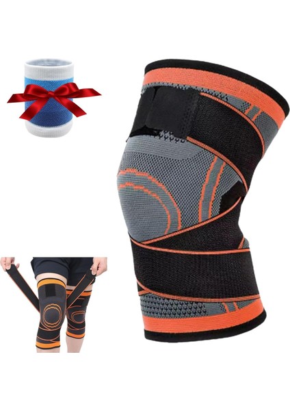 Hutena Rodillera Pro, Dizlik Desteği, Kadın Erkekler Için Diz Sıkıştırma Kolu, Hutena Rodillera Basınç Kayışlı Profesyonel Dizlik (Turuncu * 1 Adet, M) (Yurt Dışından)