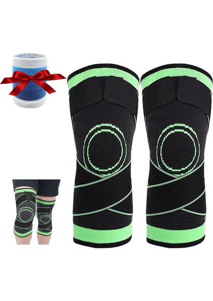 Hutena Rodillera Pro, Dizlik Desteği, Kadın Erkekler Için Diz Sıkıştırma Kolu, Hutena Rodillera Basınç Kayışlı Profesyonel Dizlik (Yeşil * 1 Çift, 2xl) (Yurt Dışından)