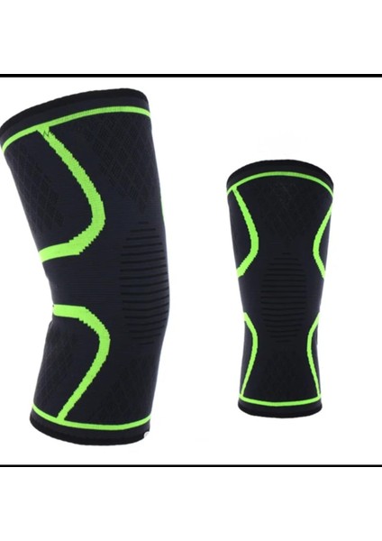 Dizlik Destek Seti, 2'li Paket, Spor ve Ağrı Giderme Için (Yeşil, Orta) (Yurt Dışından)