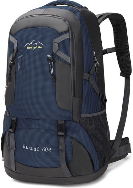 60L Büyük Kapasiteli Açık Dağcılık Çantası Su Geçirmez Naylon Seyahat Çantası Çift Omuz Rahat Erkek ve Kadın Spor Sırt Çantası (Yurt Dışından)