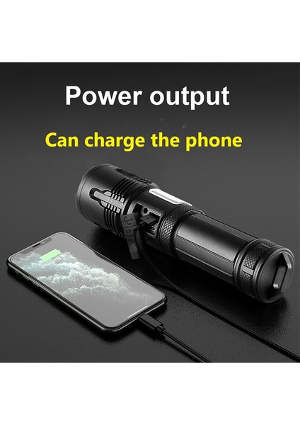 Süper Güçlü LED El Feneri / LED Torchlight Süper Parlak / USB Şarj Edilebilir Torch Ligh Açık Yürüyüş Kamp Için (Yurt Dışından)