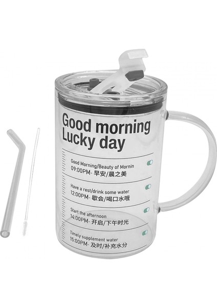 Cam 1l Tumbler Çay Doğum Günü Hediyesi Su Günaydın (Yurt Dışından)