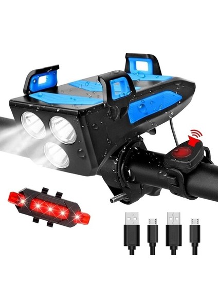 Hermoso USB 4000MAH Far, Ön Işık ve Hoparlör, Mobil Güç Mavisi ile (Yurt Dışından)