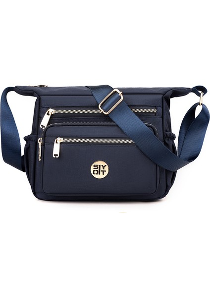 Kadınlar Için Naylon Omuz Crossbody Çanta 2024 Yeni Rahat ve Çok Yönlü Orta Yaşlı ve Yaşlı Anne Çantası Büyük Kapasiteli Su Geçirmez Küçük Çanta (Yurt Dışından)