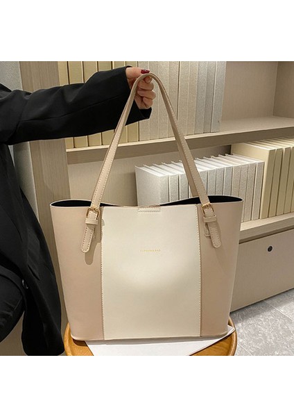 Moda Kadın Tote Çanta Bayan Yüksek Kapasiteli Omuz Çantası Deri Çanta (Yurt Dışından)