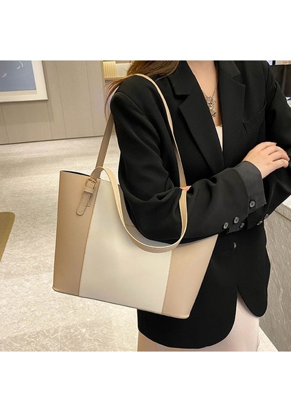 Moda Kadın Tote Çanta Bayan Yüksek Kapasiteli Omuz Çantası Deri Çanta (Yurt Dışından)