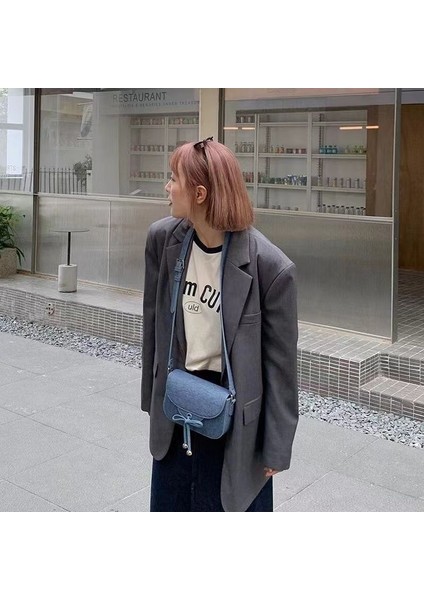 Papyon Küçük Kare Çanta Denim Tek Omuz Moda Çok Yönlü Crossbody Çanta Küçük Çanta (Yurt Dışından) fiyatları