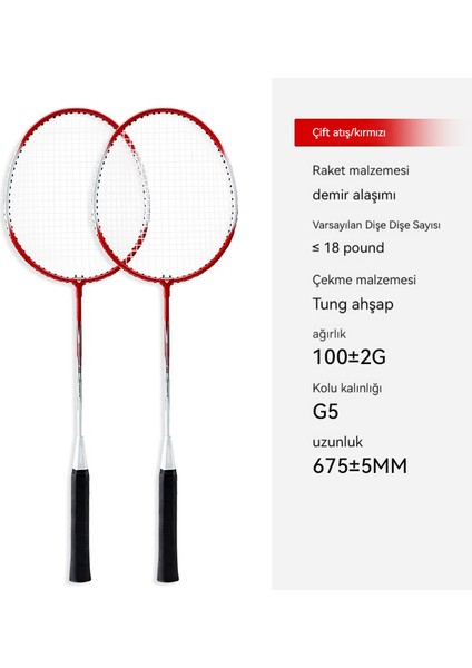 Badminton Raketi Çift Raket Badminton Raketi Seti Acemi Eğitimi (Yurt Dışından)