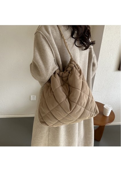 2'si 1 Arada Kadın Yüksek Kapasiteli Tote Çanta Bayan Omuz Çantası Naylon Zincir Handbags Cüzdan (Yurt Dışından) modelleri