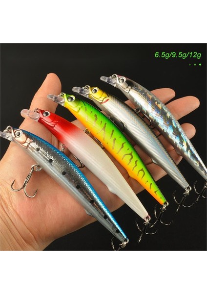 Batan Kalem Yem 5 Parça Kutuda 6.5G-7CM/9.5G-9CM/12G-10.5CM Wobbler Sert Yemler Alabalık Uskumru Mikro Deniz Balıkçılığı Cazibesi Bas Lures (Yurt Dışından) fiyatları