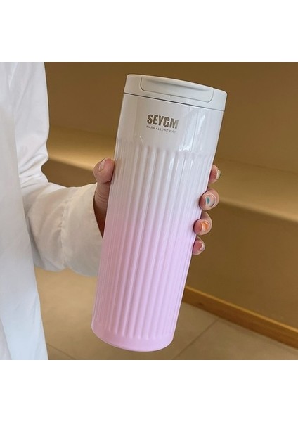 500ML Taşınabilir Moda Paslanmaz Çelik Kahve Kupası Renk Değiştiren Tasarım Araba Termos Kupa Seyahat Hediye (Yurt Dışından)