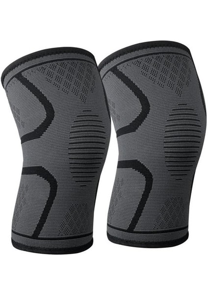 Dizlik Destek Seti, 2'li Paket, Spor ve Ağrı Giderme Için (Gri, Büyük) (Yurt Dışından)