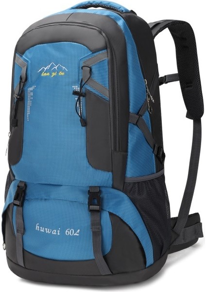 60L Büyük Kapasiteli Açık Dağcılık Çantası Su Geçirmez Naylon Seyahat Çantası Çift Omuz Rahat Erkek ve Kadın Spor Sırt Çantası (Yurt Dışından)