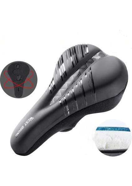 Bisiklet Klozet Kapağı Kalınlaşmış Rahat Silikon Yumuşak Klozet Kapağı Pu Deri Jel Dağ Bisikleti Süper Yumuşak Klozet Kapağı Koltuk Bisiklet Klozet Kapağı (Yurt Dışından)