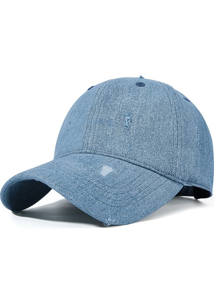 Kadınlar Için Yırtık Denim Tarzı Beyzbol Şapkası, Erkekler Için Modaya Uygun Retro Yumuşak Üstlü Şapka, Her Mevsim Için Açık Hava Gündelik, Çok Yönlü Şapka (Yurt Dışından)
