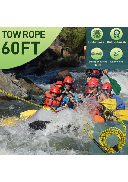 60 Fit 6000 Pound Güçlü Boru Çekme Halatı, 2 cm Çap, 8 Inç Halkalarıyla Ağır Hizmet (Yurt Dışından) fiyatları