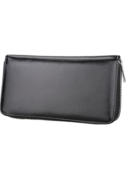 Erkekler ve Kadınlar Için Akordeon Tarzı Uzun Hakiki Deri Çoklu Kart Yuvası Cüzdanı (Yurt Dışından)