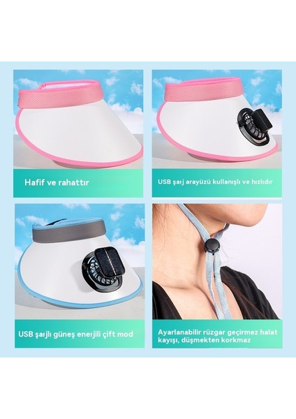 Yaz Açık Güneş Üç Hızlı Ayarlanabilir Fan Güneş Koruma Şapkası (Yurt Dışından) fırsatları