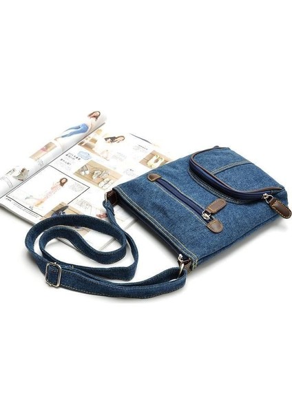 Retro Crossbody Kadın Çantası Omuz Taşınabilir Denim Çanta Küçük Taze Para Cep Telefonu Çantası (Yurt Dışından) fiyatları