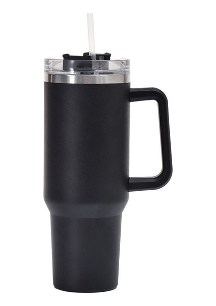 40 Oz Saplı Pipetli Bardak 304 Paslanmaz Çelik Termos Bardak Taşınabilir Araba Bardağı (Yurt Dışından)
