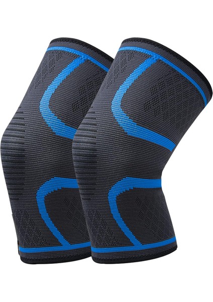 2 Adet Dizlik Erkekler Kadınlar Için Profesyonel Diz Sıkıştırma Manşonu Diz Desteği Pedleri Koşu Basketbol Voleybol Mavi Xxl (Yurt Dışından)