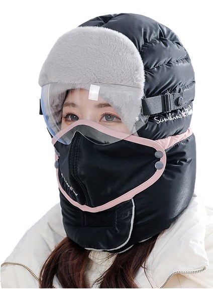 Kış Açık Havada Bisiklet Sıcak ve Soğuk Rüzgar Geçirmez Şapka (Yurt Dışından)